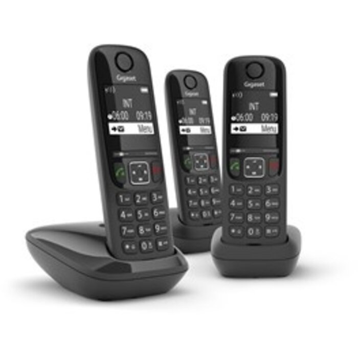Gigaset Gigaset AS690 TRIO Draadloze DECT Telefoon - 3 Handsets - Zwart met Nummerblokkering