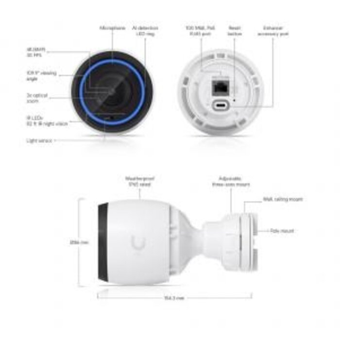 Ubiquiti Ubiquiti UniFi Protect G5 Pro 4K IP Beveiligingscamera met 3x Optische Zoom