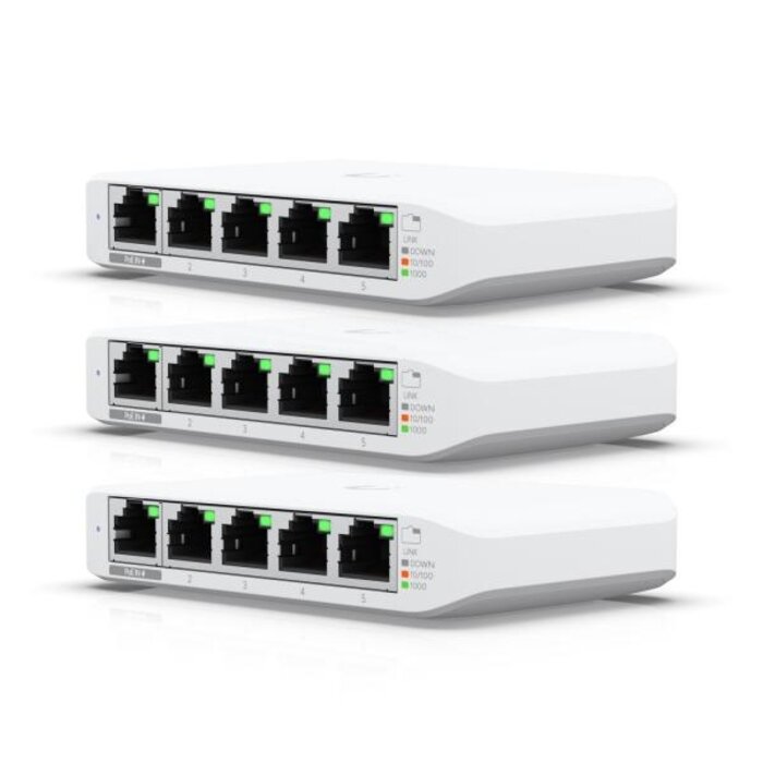 Ubiquiti Ubiquiti UniFi Switch Flex Mini 3-pack - 5-Poorts Gigabit Managed Layer 2 Switch