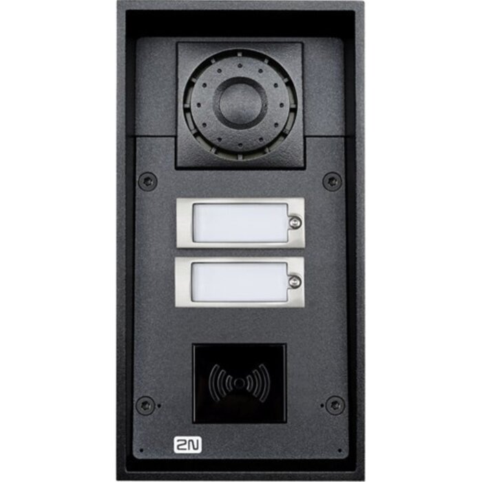 2N 2N IP Force Vandaalbestendige IP-Intercom met 2 drukknoppen en voorbereiding voor RFID-kaartlezer