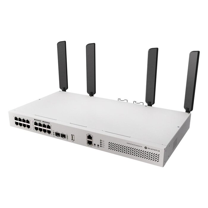 Mikrotik MikroTik CRS418 Cloud Router Switch, 16x Gigabit (8x PoE), 2x SFP+, Wi-Fi 6, Rackmount