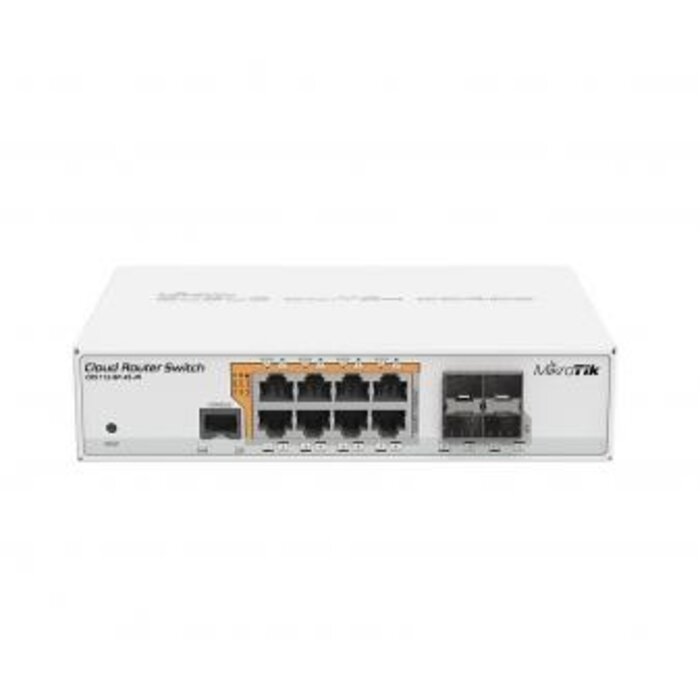 Mikrotik MikroTik CRS112-8P-4S-IN Cloud Router Switch, 8-Poorts Gigabit PoE & 4 SFP