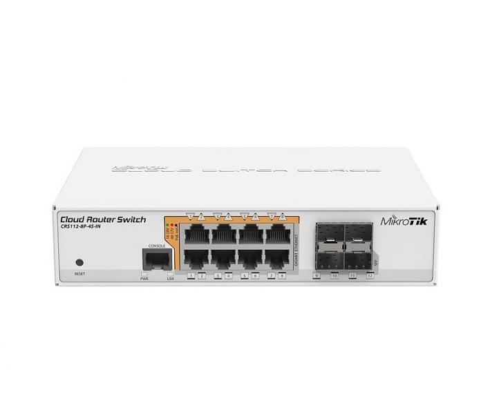 Mikrotik MikroTik CRS112-8P-4S-IN 8-Poorts Gigabit PoE Switch met 4 SFP