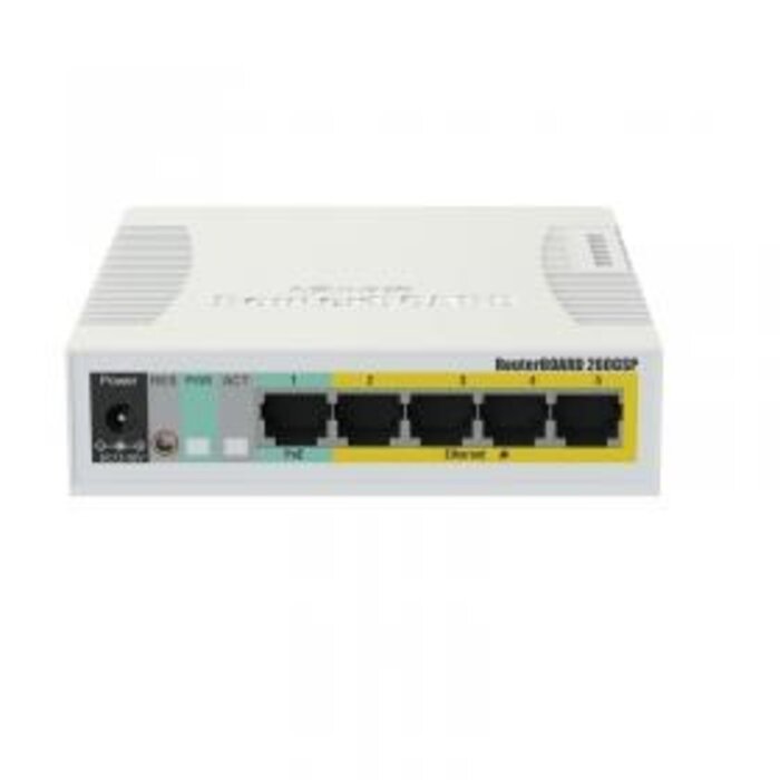 Mikrotik MikroTik RB260GSP 5-Poorts Gigabit Switch met PoE en SFP-poort