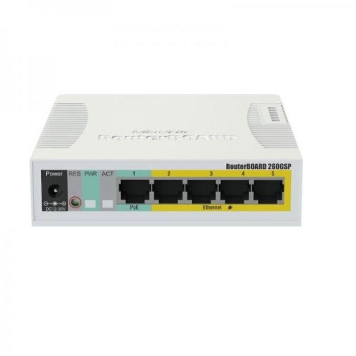 Mikrotik MikroTik RB260GSP 5-Poorts Gigabit Switch met PoE en SFP-poort