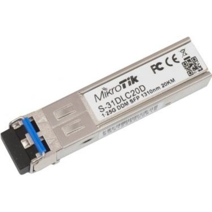Mikrotik MikroTik S-31DLC20D SFP Module - 1.25G Single-Mode Transceiver - 20km Bereik