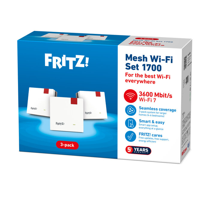 AVM AVM FRITZ!Mesh Set 1700 3-pack Wifi Systeem - Naadloze Mesh-Dekking