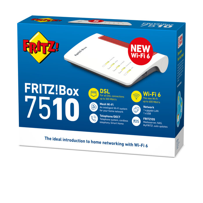 AVM AVM FRITZ!Box 7510 Edition International - Wi-Fi 6 DSL Modemrouter met DECT