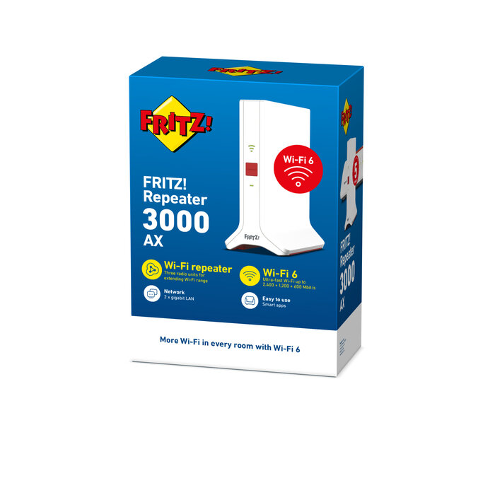 AVM AVM FRITZ!Repeater 3000 AX Wi-Fi 6 Repeater - Tri-band Mesh