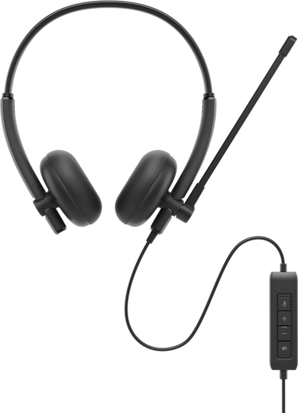 Dell Dell WH125 Bedrade Headset - USB-A - On-Ear met Microfoon - Zwart