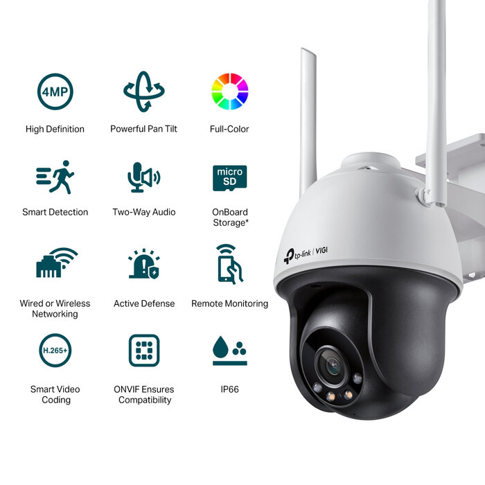 TP-Link TP-Link VIGI C540-W 4MP PTZ Beveiligingscamera - Wifi, Full-Color Nachtzicht & Persoonsdetectie