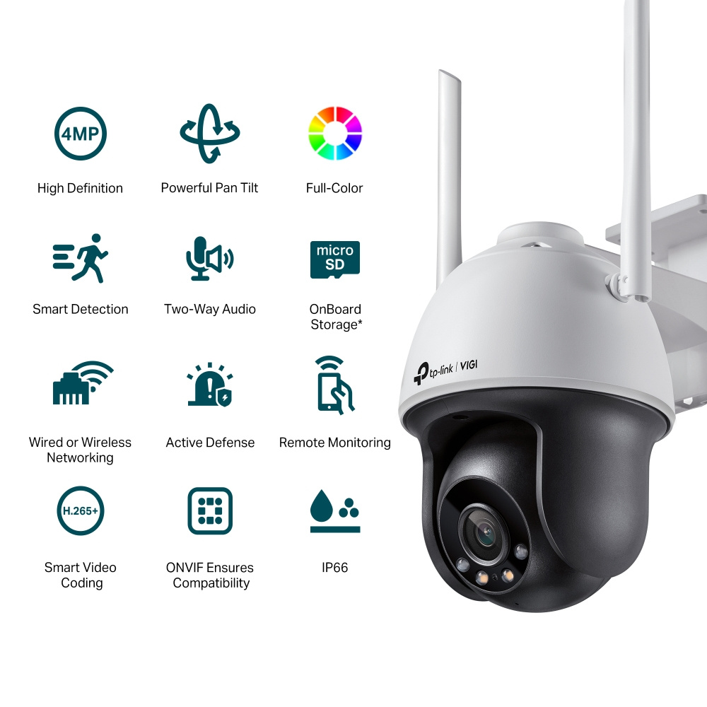 TP-Link TP-Link VIGI C540-W 4MP PTZ Beveiligingscamera - Wifi, Full-Color Nachtzicht & Persoonsdetectie