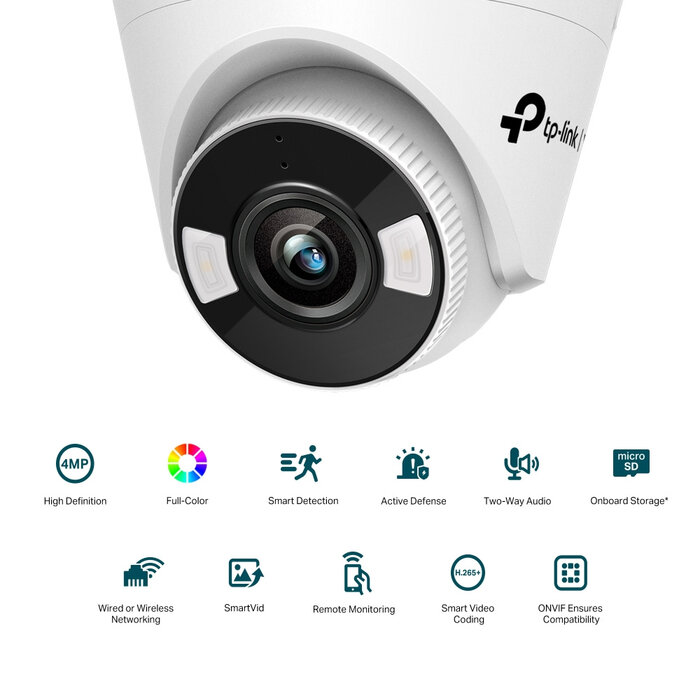 TP-Link TP-Link VIGI C440-W 4MP Wi-Fi Turret Camera met Full-Color Nachtzicht en Slimme Detectie