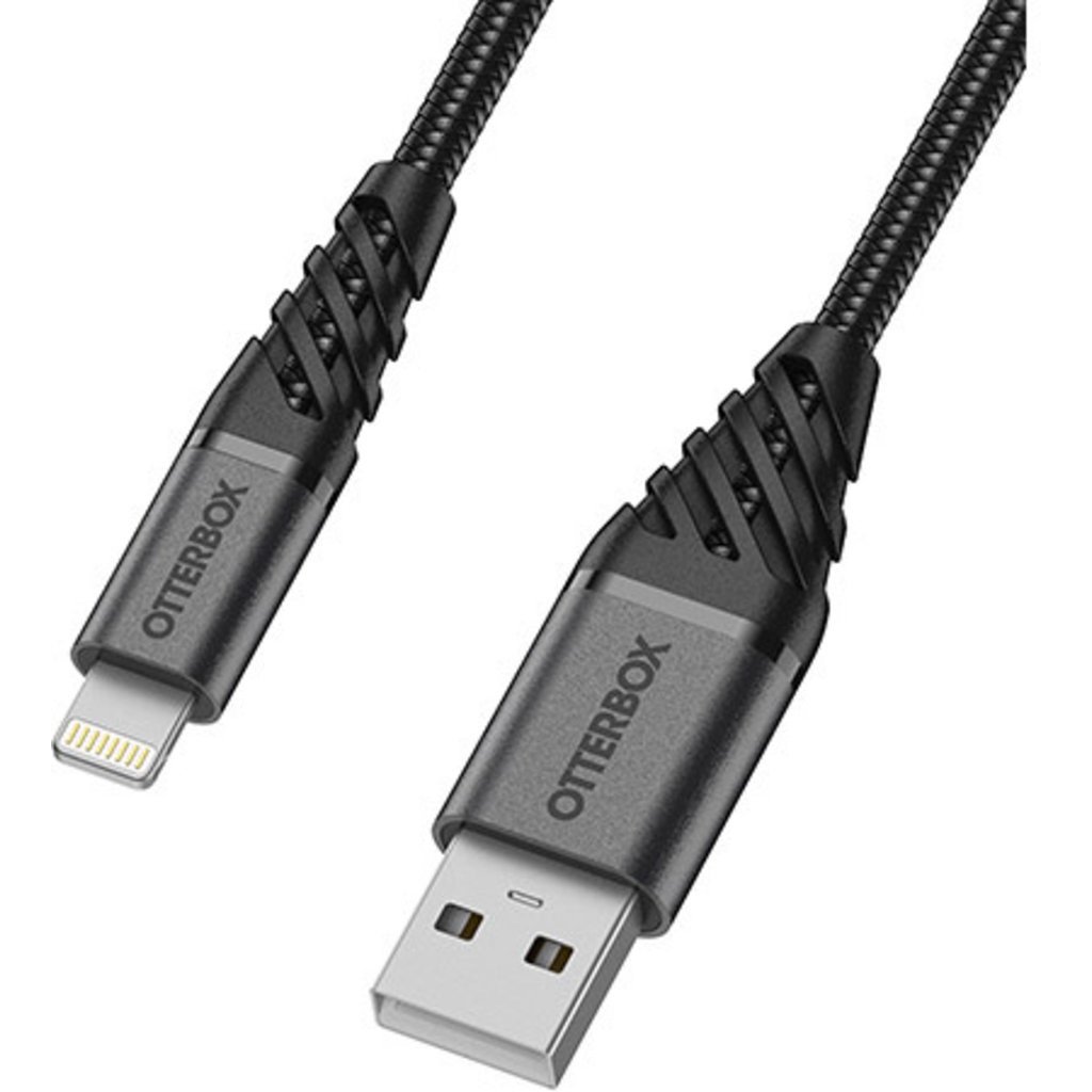Otterbox OtterBox Premium Lightning naar USB-A Kabel 1m - Gevlochten Nylon Zwart