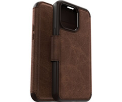 Otterbox OtterBox Strada MagSafe Case iPhone 15 Pro Max - Espresso Brown Leer