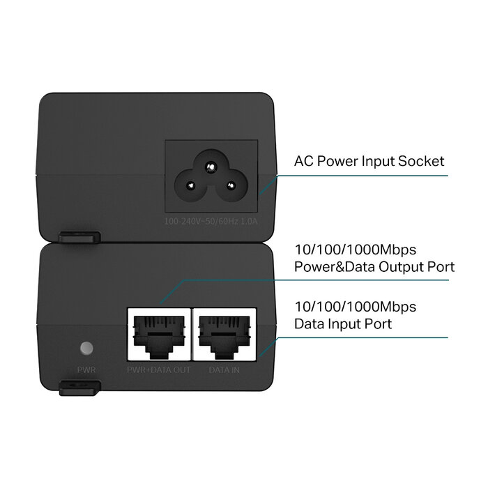TP-Link TP-Link POE160S Gigabit PoE+ Injector - 30W (IEEE 802.3at/af)