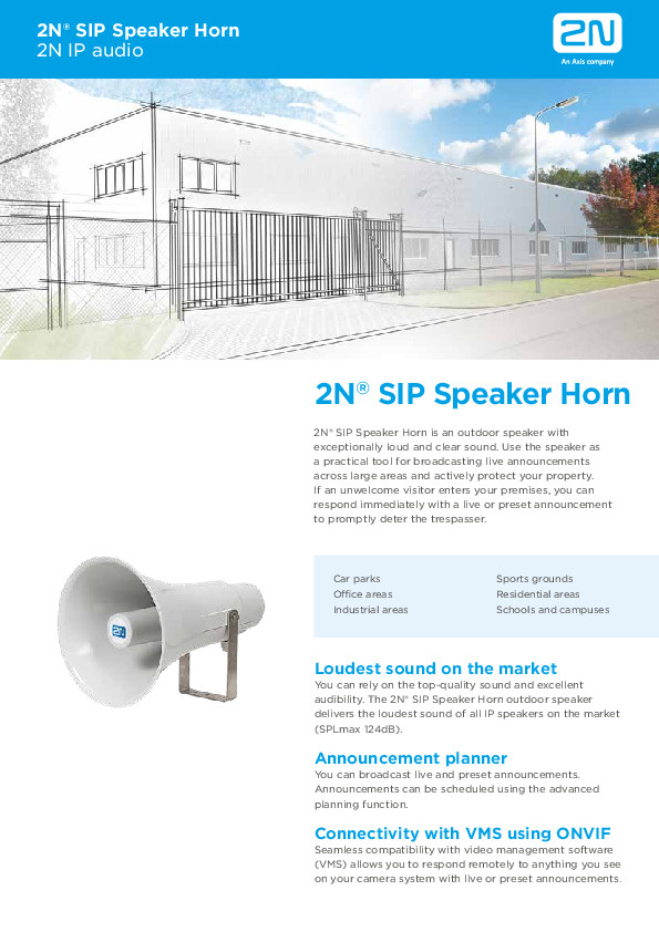 2N 2N SIP Speaker Horn (914422E) - IP-Buitenluidspreker met PoE