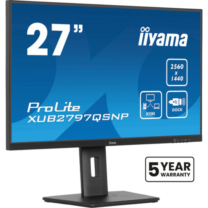 iiyama IIYAMA ProLite 27 inch - Quad HD IPS LED - 2560x1440 - USB-C Dock - KVM Switch