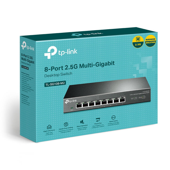 TP-Link TP-Link TL-SG108-M2 - 8-Poorts 2.5G Multi-Gigabit Unmanaged Switch - Fanless & Metaal