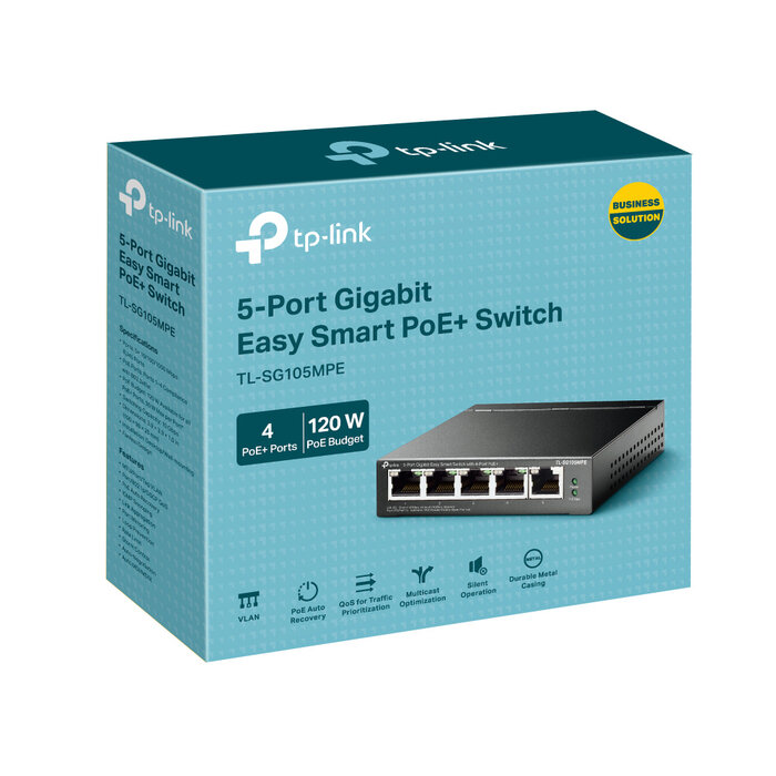 TP-Link TP-Link TL-SG105MPE 5-Poorts Gigabit Switch met 4x PoE+ (120W)