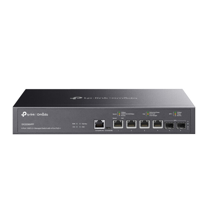TP-Link TP-Link Omada SX3206HPP 10G L2+ Managed Switch - 4x 10G PoE++ poorten & 2x 10G SFP+ uplinks