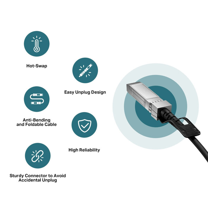 TP-Link TP-Link TL-SM5220-3M 10G SFP+ Passieve Direct Attach Copper (DAC) Kabel - 3 Meter