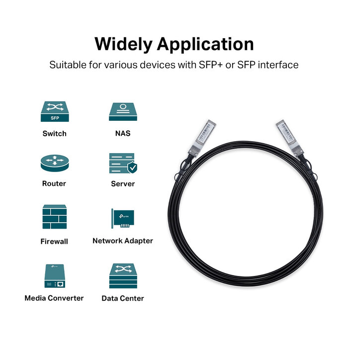 TP-Link TP-Link TL-SM5220-3M 10G SFP+ Passieve Direct Attach Copper (DAC) Kabel - 3 Meter