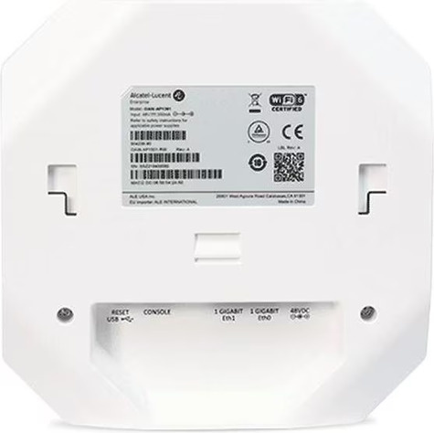 Alcatel-Lucent Alcatel-Lucent OmniAccess Stellar Indoor AP1301. Dual radio 2.4/5 2x 1GE up, 1x RS-232 Console, USB, 48V DC.