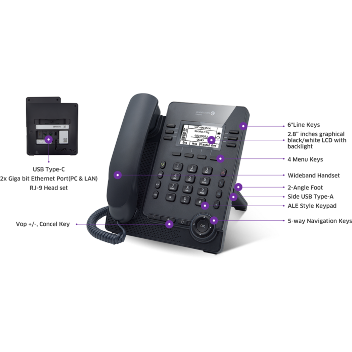 Alcatel-Lucent Alcatel-Lucent M3 DeskPhone SIP-Telefoon (3MK27001AA)