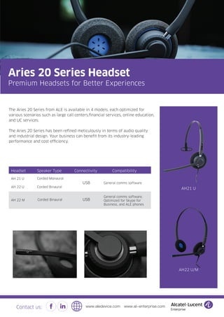 Alcatel-Lucent ALCATEL-LUCENT Aries 11 Mono-headset USB-A