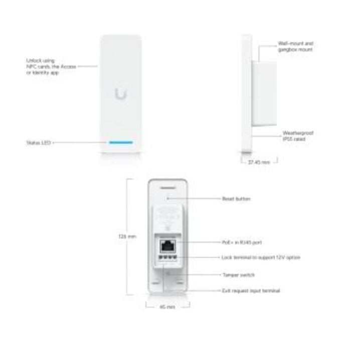 Ubiquiti Ubiquiti UniFi Access Ultra (UA-Ultra) - Compacte PoE Toegangscontroller & Reader