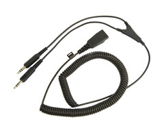 Jabra Jabra QD naar 2x 3.5mm Jack Adapterkabel - Spiraalkabel 2m (8734-599)