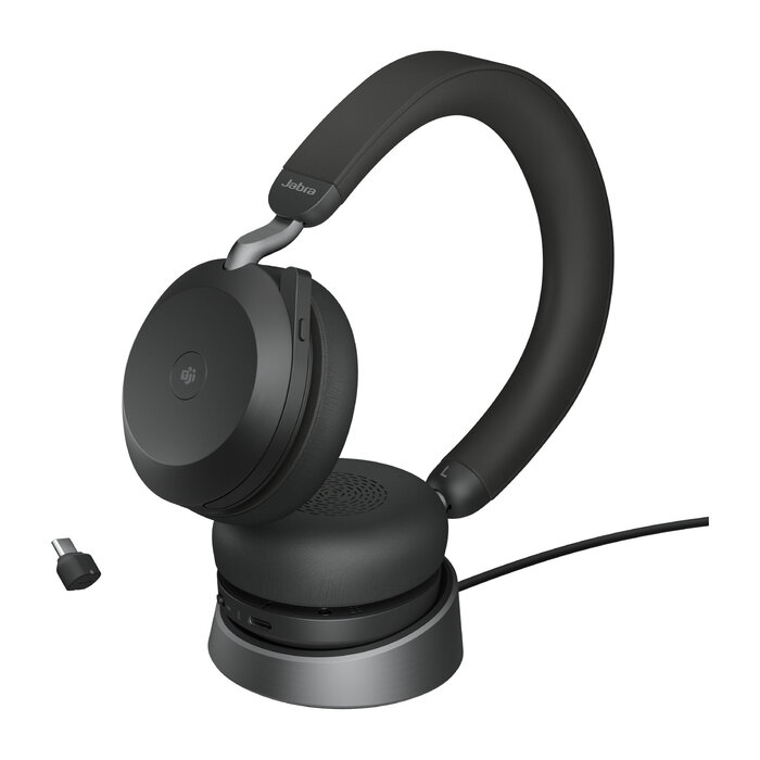 Jabra Jabra Evolve2 75 MS Stereo Bluetooth Headset met Oplaadstandaard USB-C Zwart