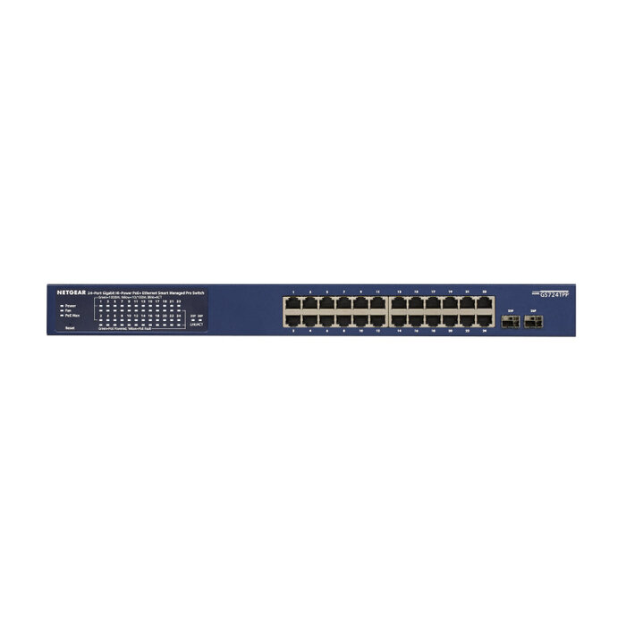 Netgear Netgear GS724TP-300EUS 24-Poorts Gigabit Smart Managed PoE+ Switch (380W) met 2x SFP