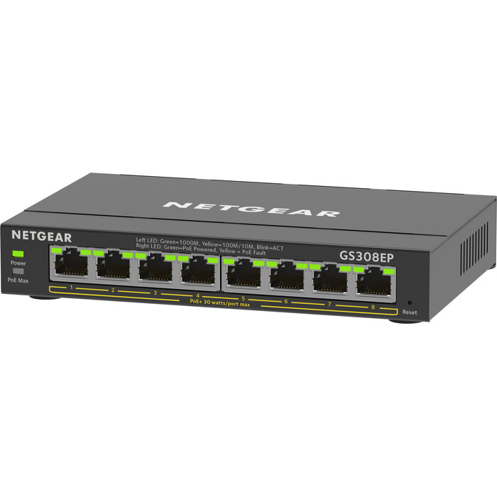 Netgear Netgear GS308EP 8-Poorts Gigabit PoE+ Switch (Smart Managed)