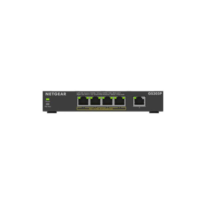 Netgear Netgear GS305Pv3 5-Poorts Unmanaged Gigabit PoE+ Switch (63W) Zwart