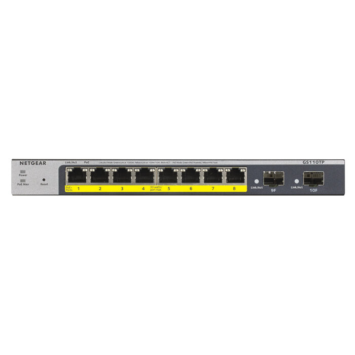 Netgear Netgear GS110TPv3 8-Poorts Gigabit PoE+ Smart Managed Switch (69.5W)