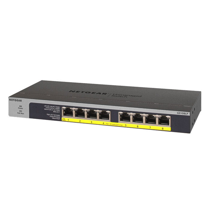 Netgear Netgear GS108LP 8-Poorts Unmanaged Gigabit PoE+ Switch (60W)