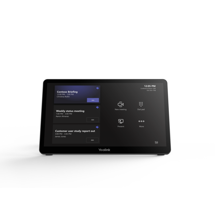 Yealink Yealink MTouch Plus 11.6 inch Full HD Touchpaneel Zwart voor Microsoft Teams en Zoom