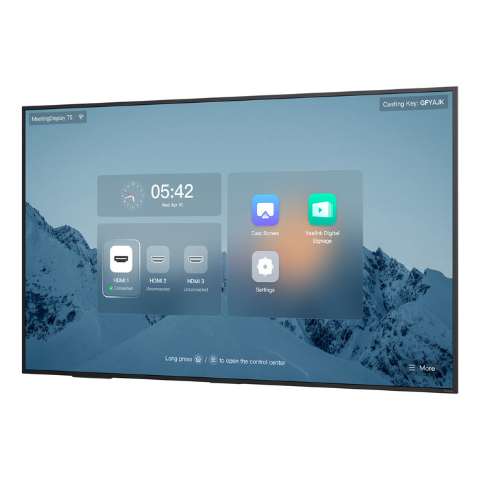 Yealink Yealink Meeting Display 75 inch 4K Ultra HD Vergaderscherm met Android 13.0 en IPS