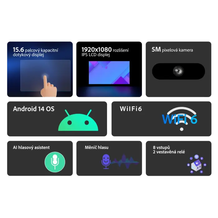 Akuvox Akuvox X937A Slimme IP Intercom Binnenpost met Touchscreen, PoE & Android - Wit