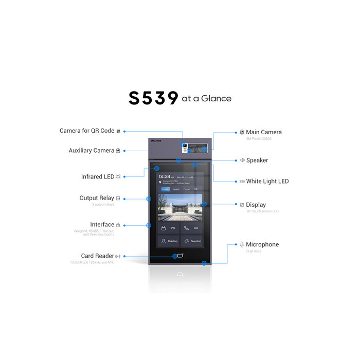 Akuvox Akuvox S567G 10" Android 12 Intercom Binnenpost - Grijs - Wi-Fi 6