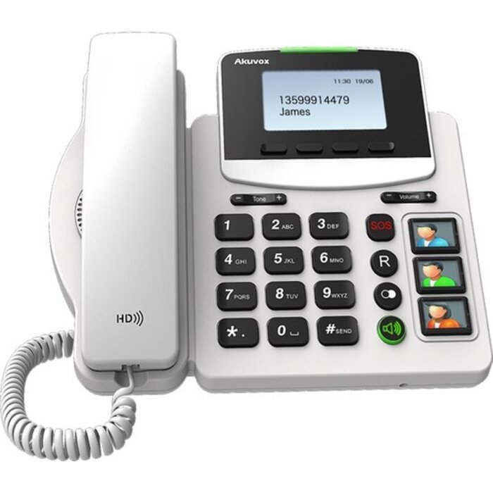 Akuvox Akuvox R15P VoIP Seniorentelefoon - Met SOS-functie, Grote Knoppen & Foto-sneltoetsen