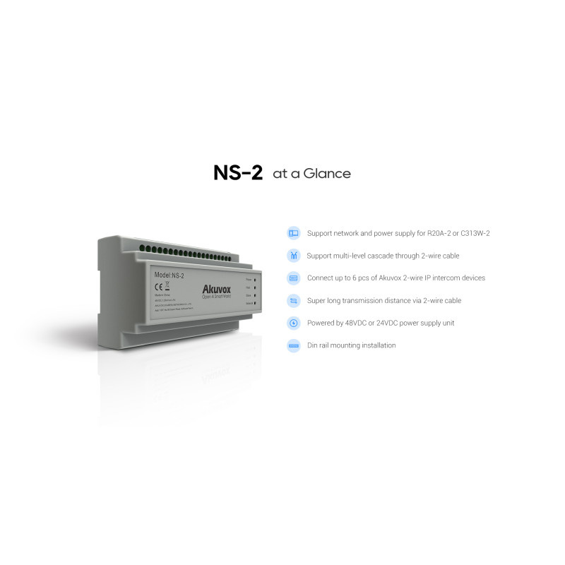 Akuvox Akuvox NS-2-Draads IP Netwerkswitch - 6 Poorts