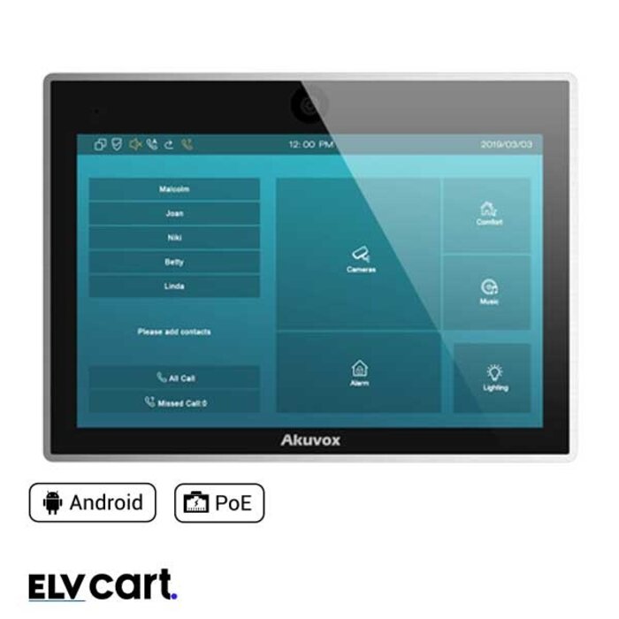 Akuvox Akuvox IT88S 10" Android Intercom Binnenpost - Inbouw (PoE)