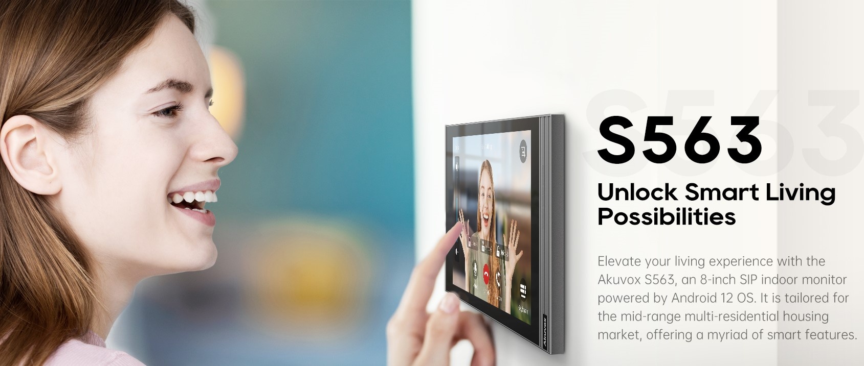 Akuvox Akuvox C313S IP Binnenpost 7-inch Touchscreen PoE - Wit, foto 4 van 6