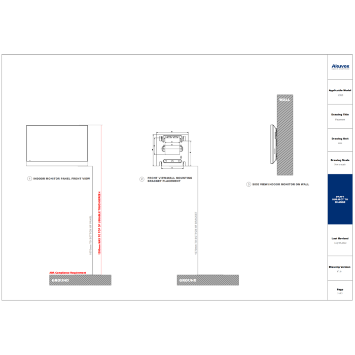 Akuvox Akuvox Bureaustandaard voor C313 & C315 Intercom Monitors