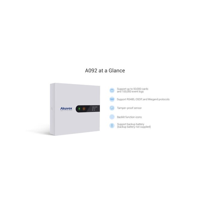 Akuvox Akuvox A092S IP Access Controller voor 2 Deuren - PoE+ & Wiegand