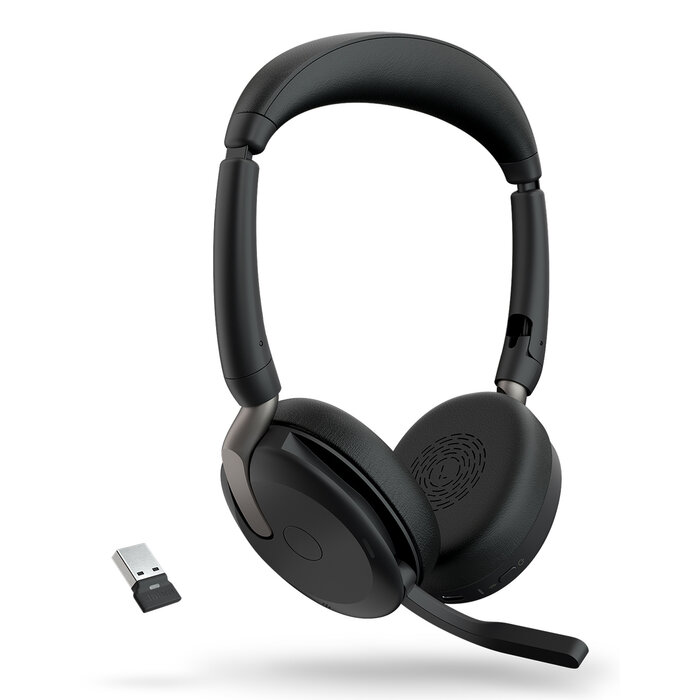 Jabra Jabra Evolve2 65 Flex UC Stereo Draadloze Headset met ANC en Oplaadstation - Zwart
