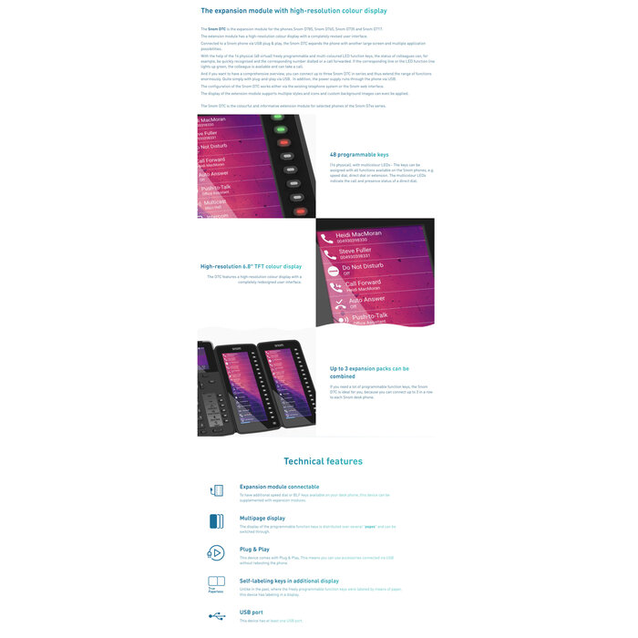 SNOM Snom D7C Kleur-expansiemodule voor D7-serie (Art. 4467)